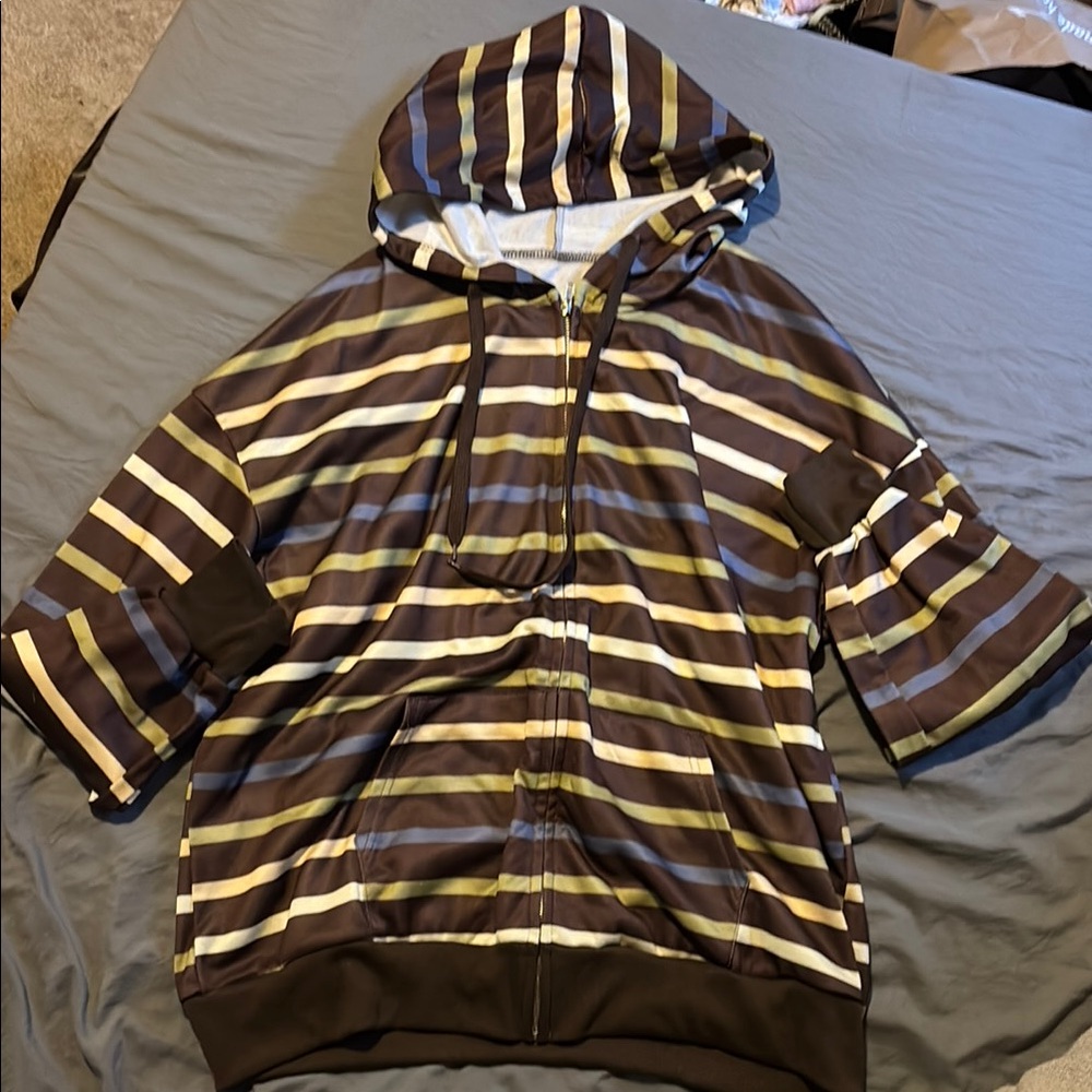 Striped Hooded Poncho